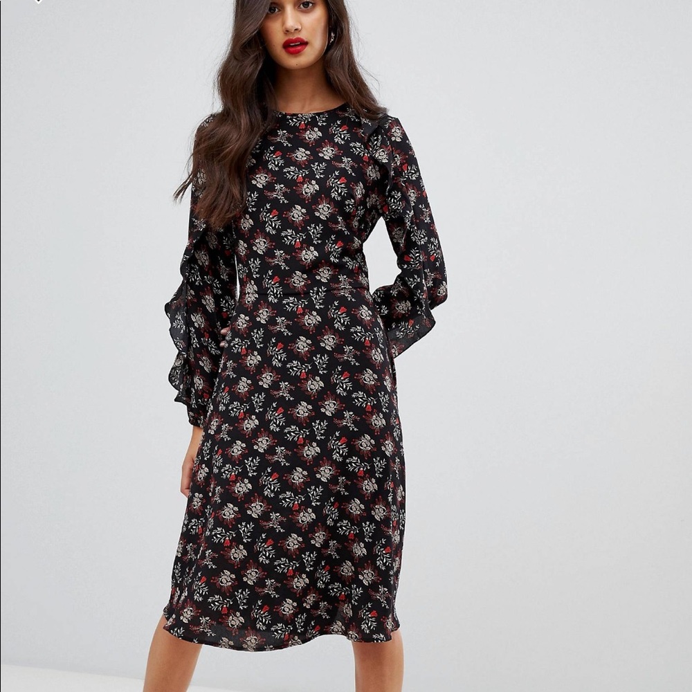 AX Paris long sleeve printed midi dress